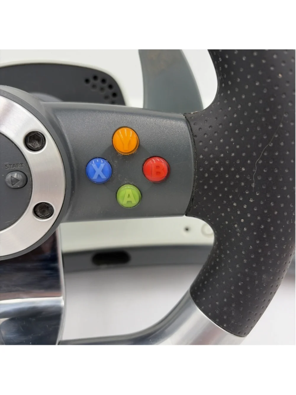 Microsoft Xbox 360 Wireless Racing Wheel With Force Feedback WRW02 White Tested